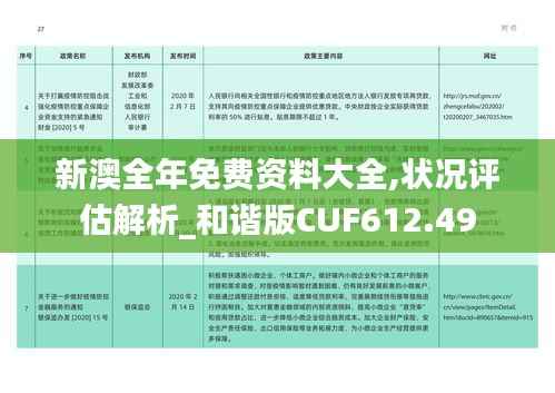 新澳全年免费资料大全,状况评估解析_和谐版CUF612.49