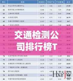 交通检测公司排行榜TOP10及行业影响力解析